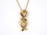 43615 - SOLD - Gold Heart Drop Pendant Necklace