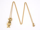 43615 - SOLD - Gold Heart Drop Pendant Necklace