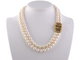 43628 - Circa 1980s Albert Pujol Gold Pearl Topaz Diamond Necklace