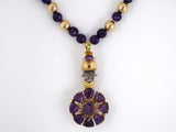 43666 - Faceted Amethyst Silver Bead Necklace