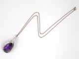 43671 - SOLD - Platinum Amethyst Diamond Pendant Necklace