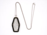 43680 - Platinum Gold Diamond Enamel Pendant Necklace