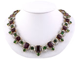 43690 - Circa 1982 Platinum Gold Rhodolite Garnet Diamond Tourmaline Necklace