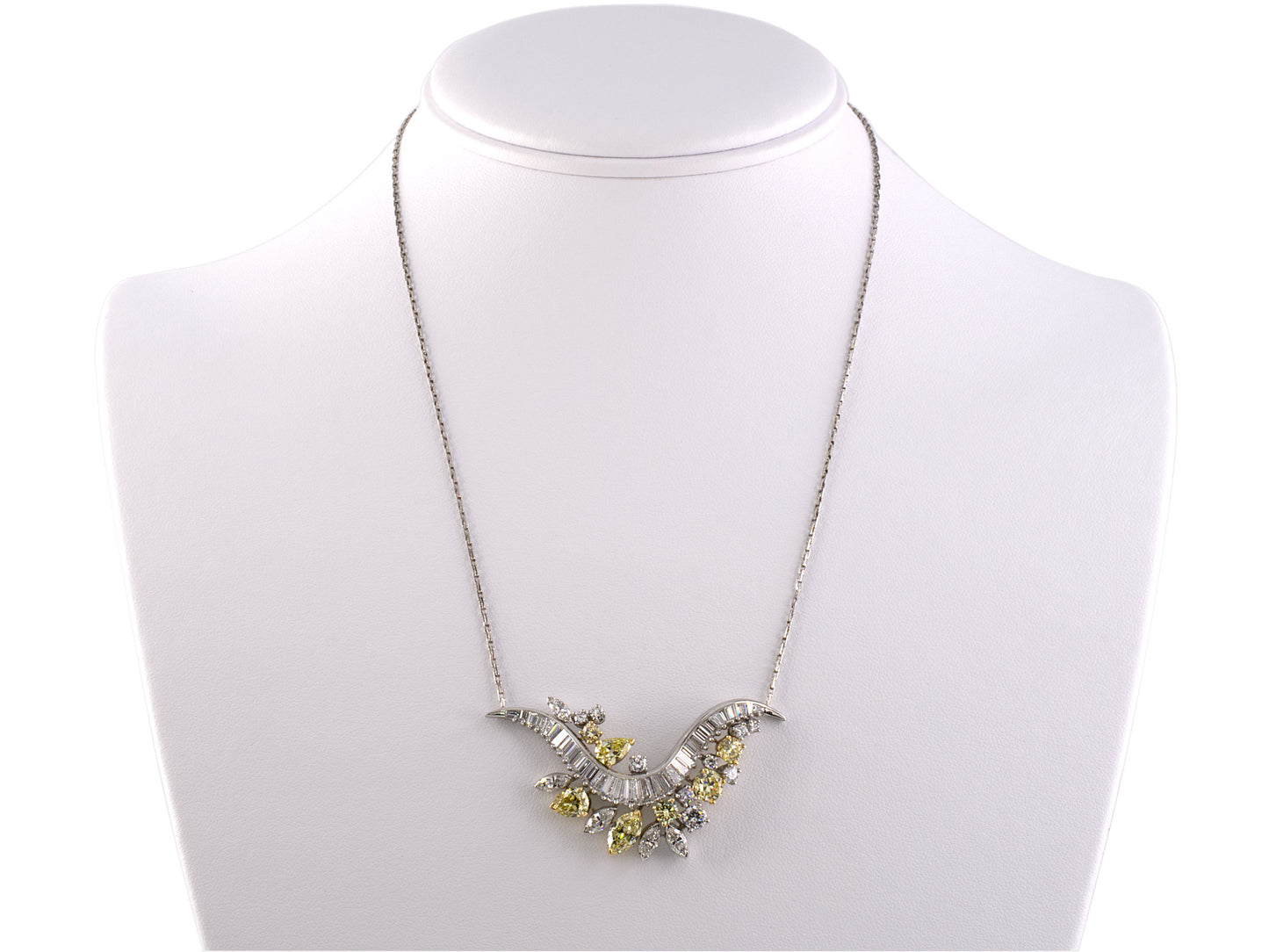 43692 - Platinum Gold GIA Diamond Pendant Necklace