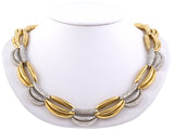 43699 - Gold Diamond Scalloped Link Necklace