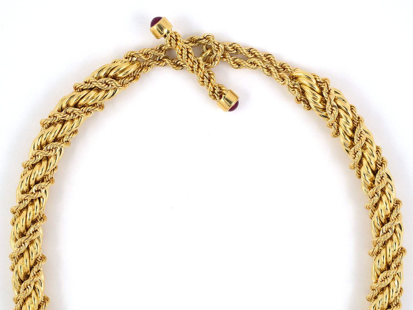 43716 - Tiffany Schlumberger Gold Ruby Rope Chain Necklace