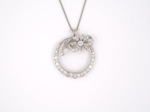 43732 - SOLD - Circa1950s Platinum Diamond Circle Pendant