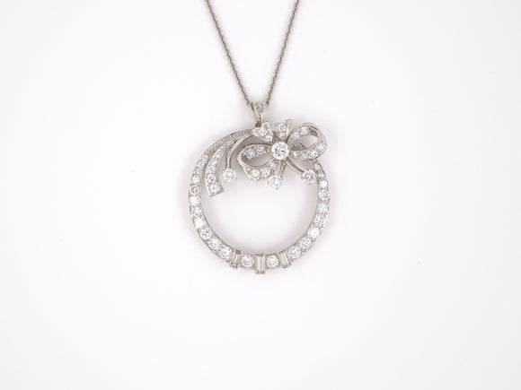 43732 - Circa1950s Platinum Diamond Circle Pendant