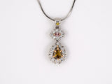 43745 - SOLD - Platinum GIA Marquise Diamond Drop Pendant Necklace