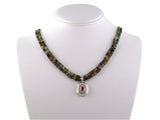 43761 - Gold Diamond Tourmaline Drop Pendant Necklace