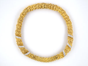 43762 - Circa 1970s Webb Gold Platinum Diamond Necklace Choker Bracelets