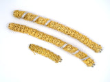 43762 - Circa 1970s Webb Gold Platinum Diamond Necklace Choker Bracelets