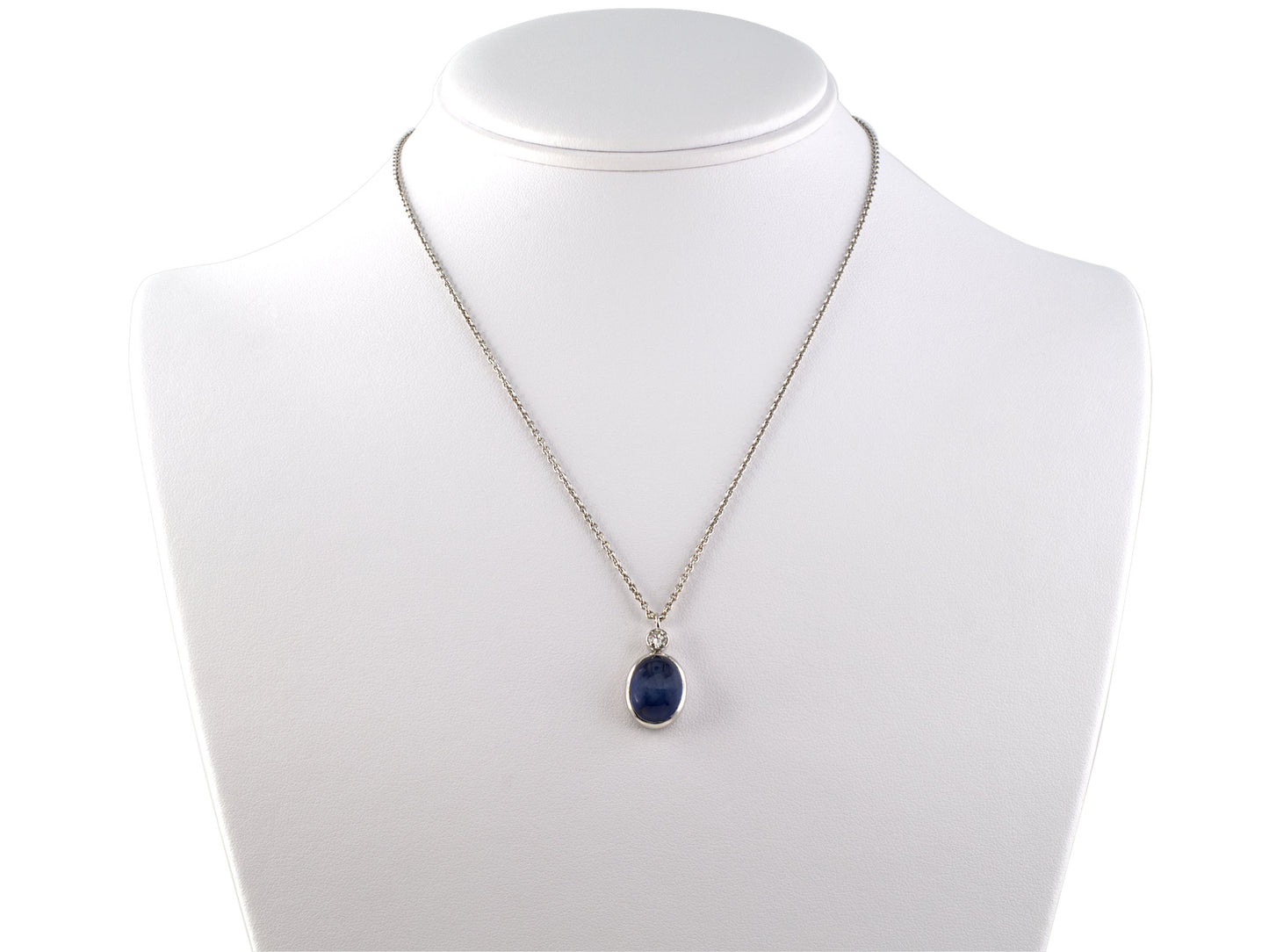 43771 - SOLD - Platinum AGL Ceylon Star Sapphire Diamond Pendant And Necklace