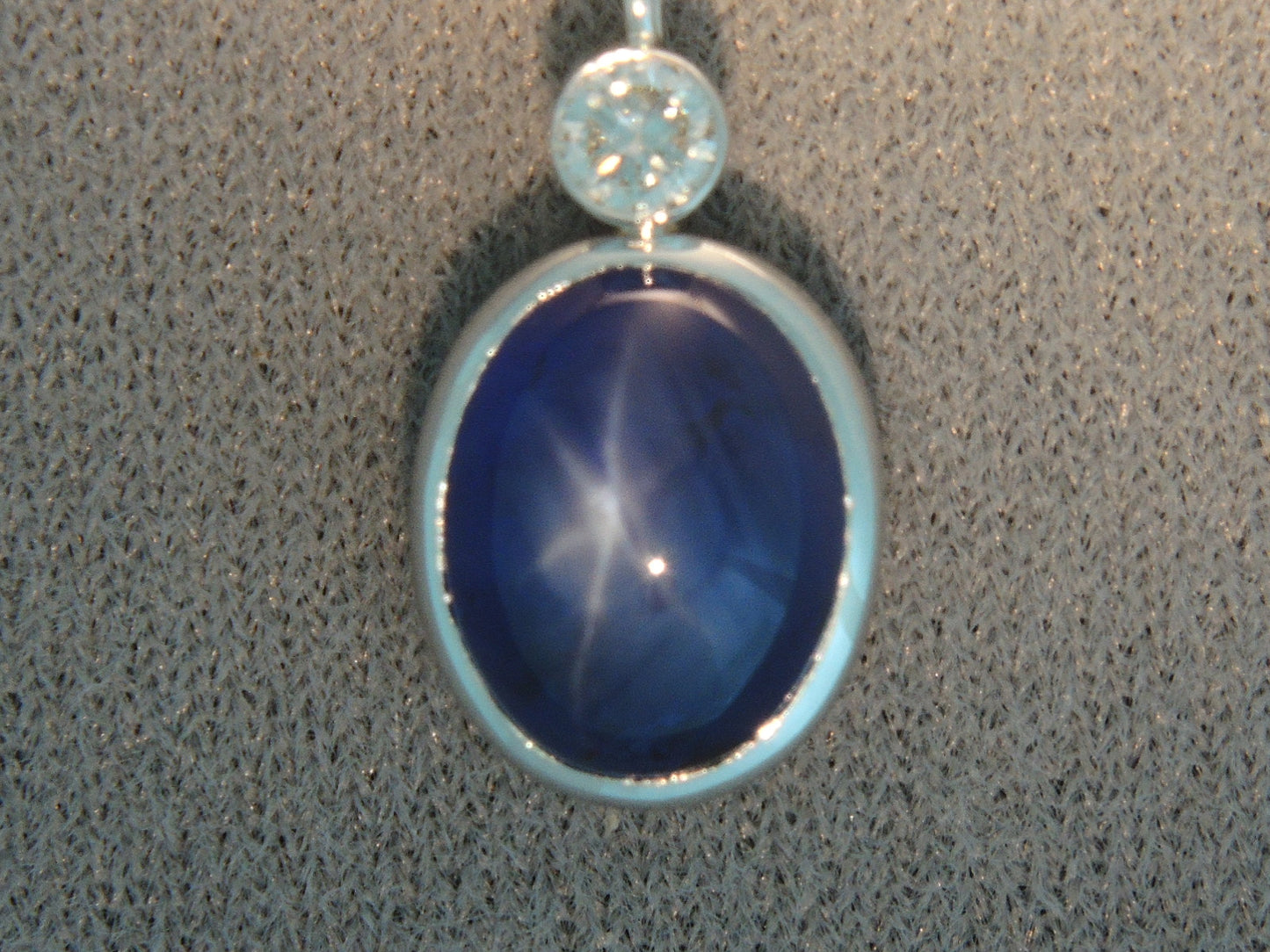 43771 - SOLD - Platinum AGL Ceylon Star Sapphire Diamond Pendant And Necklace