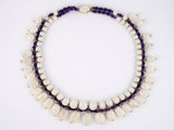 43792 - SOLD - Gold Opal Amethyst Bib Festoon Necklace