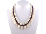 43792 - SOLD - Gold Opal Amethyst Bib Festoon Necklace