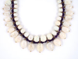 43792 - SOLD - Gold Opal Amethyst Bib Festoon Necklace