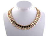 43816 - Retro Mossalone M C Gold Bead Festoon Necklace