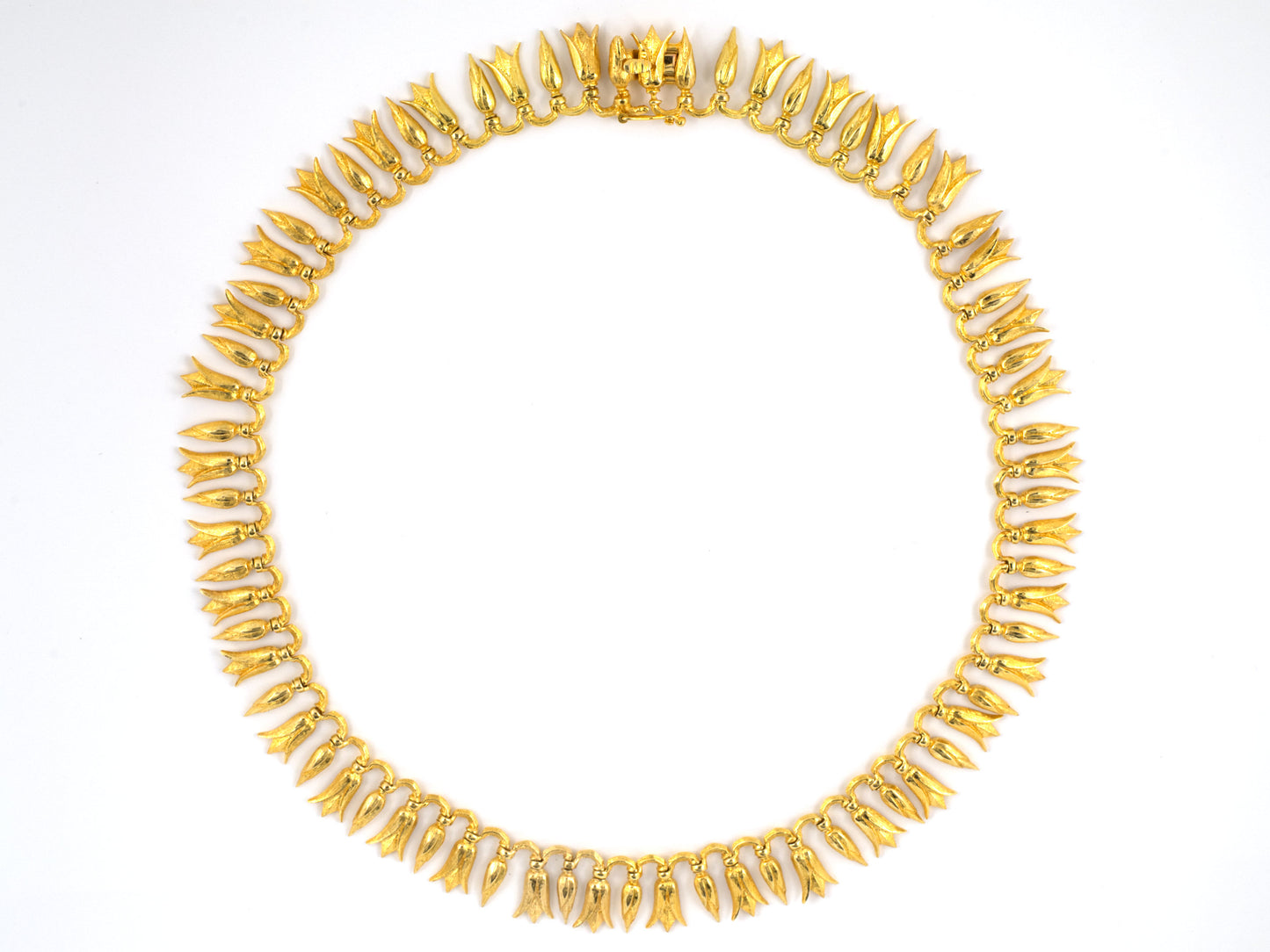 43819 - Gold Leaf Tulip Festoon Necklace