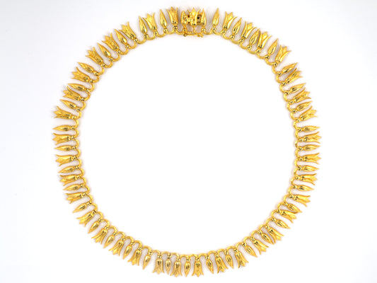43819 - Gold Leaf Tulip Festoon Necklace