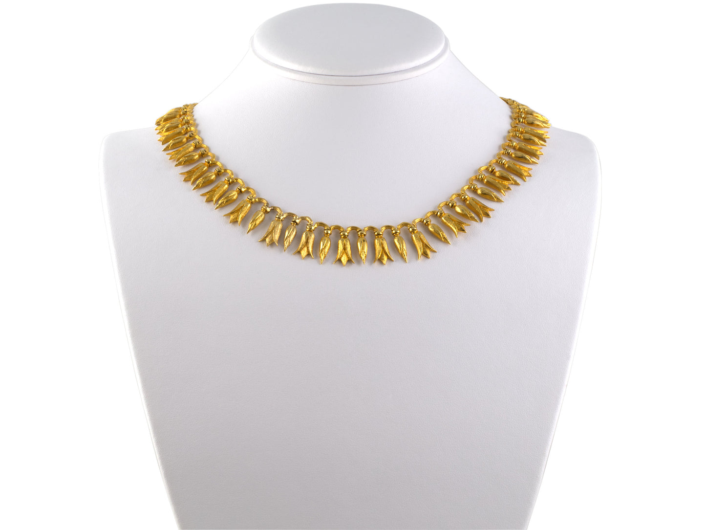 43819 - Gold Leaf Tulip Festoon Necklace