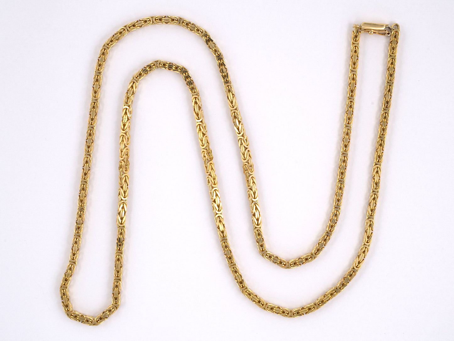 43820 - Gold Square Byzantine Chain Necklace
