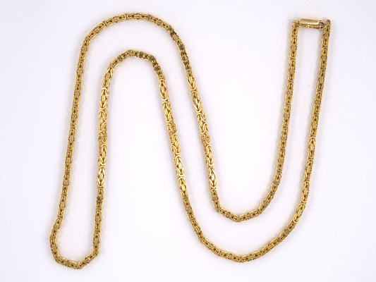 43820 - Gold Square Byzantine Chain Necklace