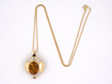 43860 - Gold Citrine Diamond Pendant Necklace