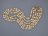 43863 - Gold Amethyst Moonstone Garnet Peridot Baroque Pearl Bead Necklace