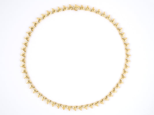 43907 - SOLD - Circa 1994 Hennell Gold Diamond Heart Link Festoon Necklace