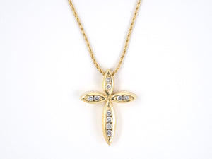 43914 - SOLD - Goodman Gold Diamond Cross Pendant Necklace