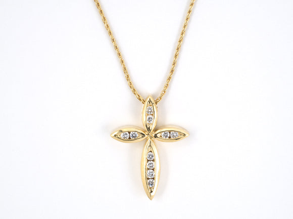 43914 - SOLD - Goodman Gold Diamond Cross Pendant Necklace