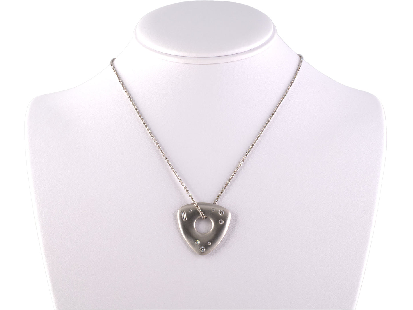 43921 - Gold Diamond Triangle Pendant Necklace