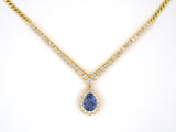 43924 - SOLD - Gold Sapphire Diamond Pendant Necklace