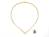 43924 - SOLD - Gold Sapphire Diamond Pendant Necklace