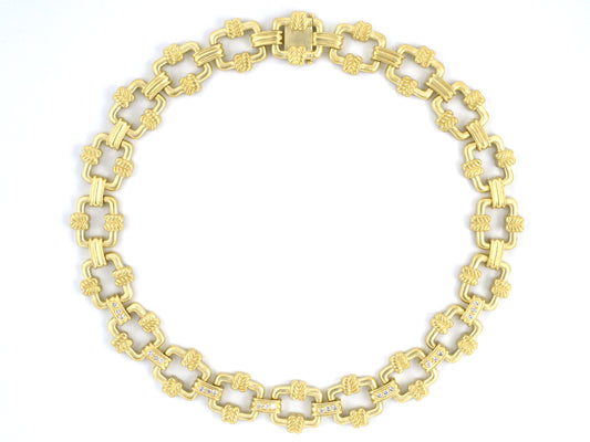 43942 - Circa 1993 Doris Panos Gold Diamond Necklace