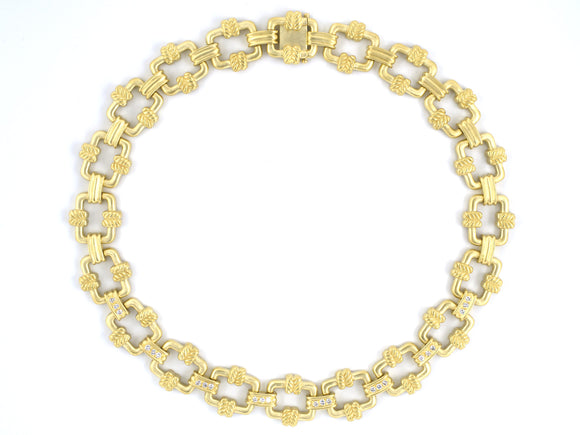 43942 - Circa 1993 Doris Panos Gold Diamond Necklace