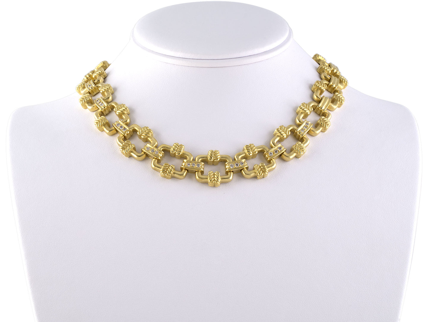 43942 - Circa 1993 Doris Panos Gold Diamond Necklace