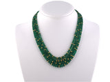 43943 - SOLD - Gold Emerald Bead Sabi Rondel Necklace