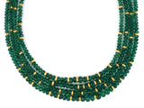 43943 - SOLD - Gold Emerald Bead Sabi Rondel Necklace