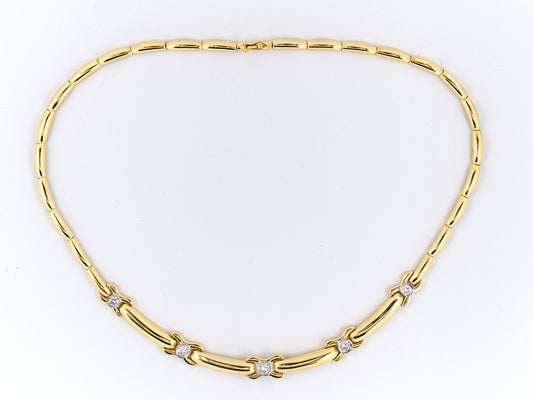 43972 - Gold Diamond Tapered Necklace