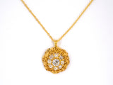 43983 - Victorian Circa 1880 Gold Diamond Pendant Necklace