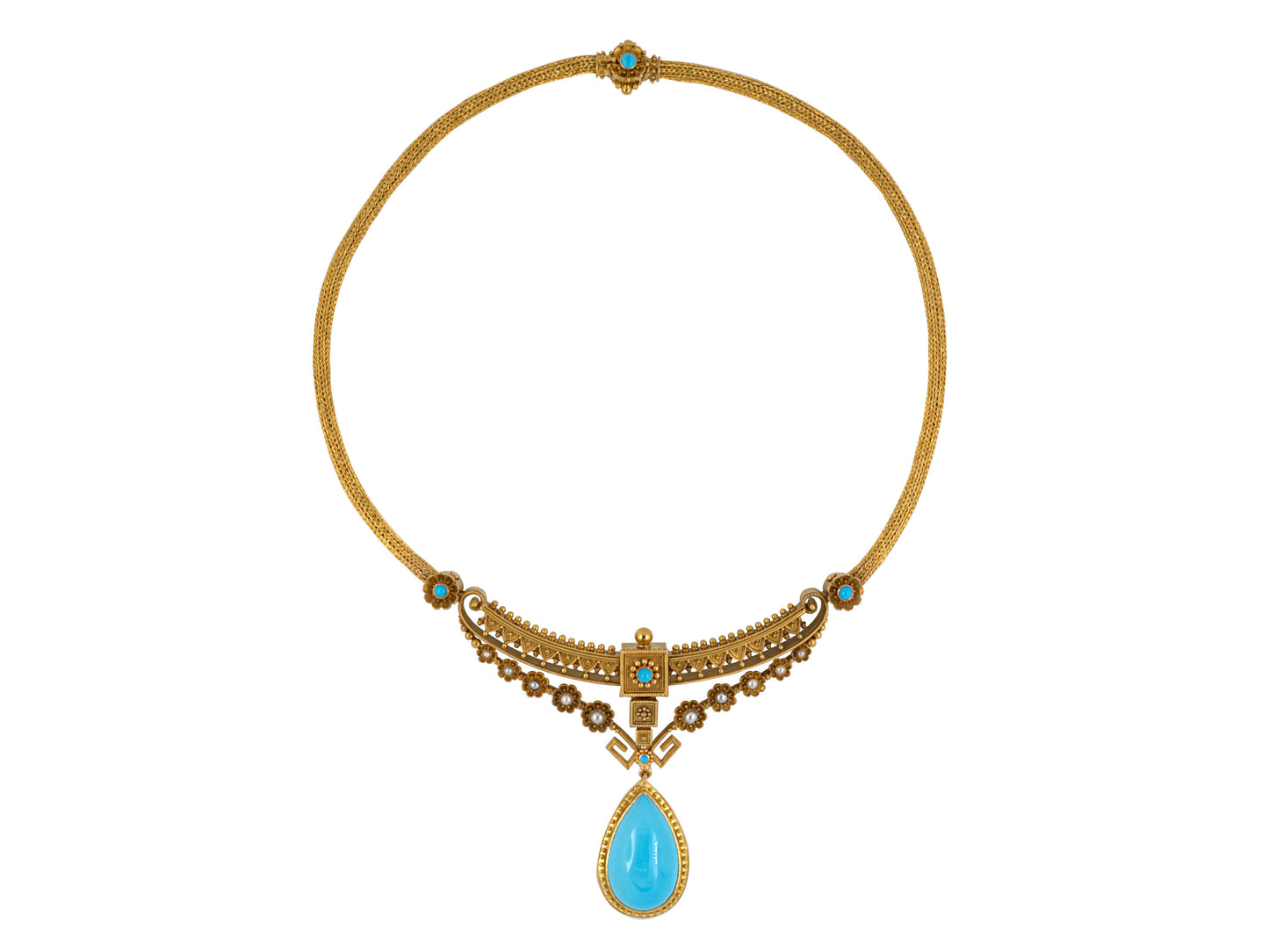 43984 - Victorian Turquoise French Drop Necklace