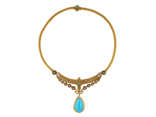 43984 - Victorian Turquoise French Drop Necklace