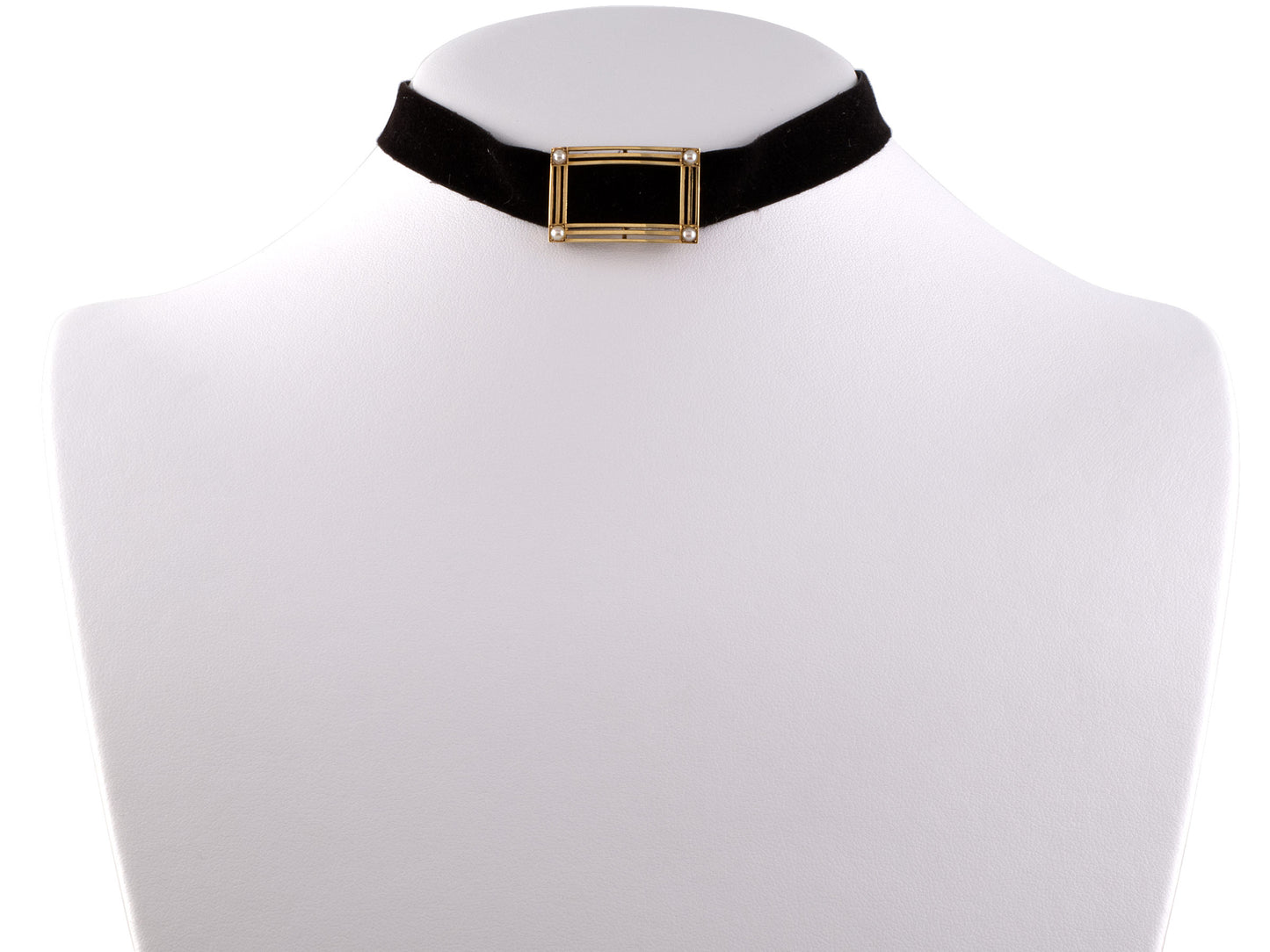 43999 - Victorian Gold Pearl Choker Necklace