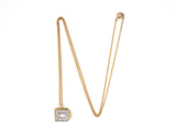 44095 - Gold Diamond D Pendant Necklace