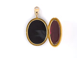 44278 - SOLD - Circa 1876 Victorian Hunt & Roskell Gold Diamond Rose Cut Diamond Black Enamel Locket Pendant
