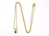 45010 - SOLD - Platinum Gold Yellow Diamond Emerald Pendant