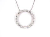 45013 - SOLD - Platinum Diamond Circle Pendant Necklace