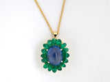 45020 - Gold AGL Sapphire Emerald Pendant